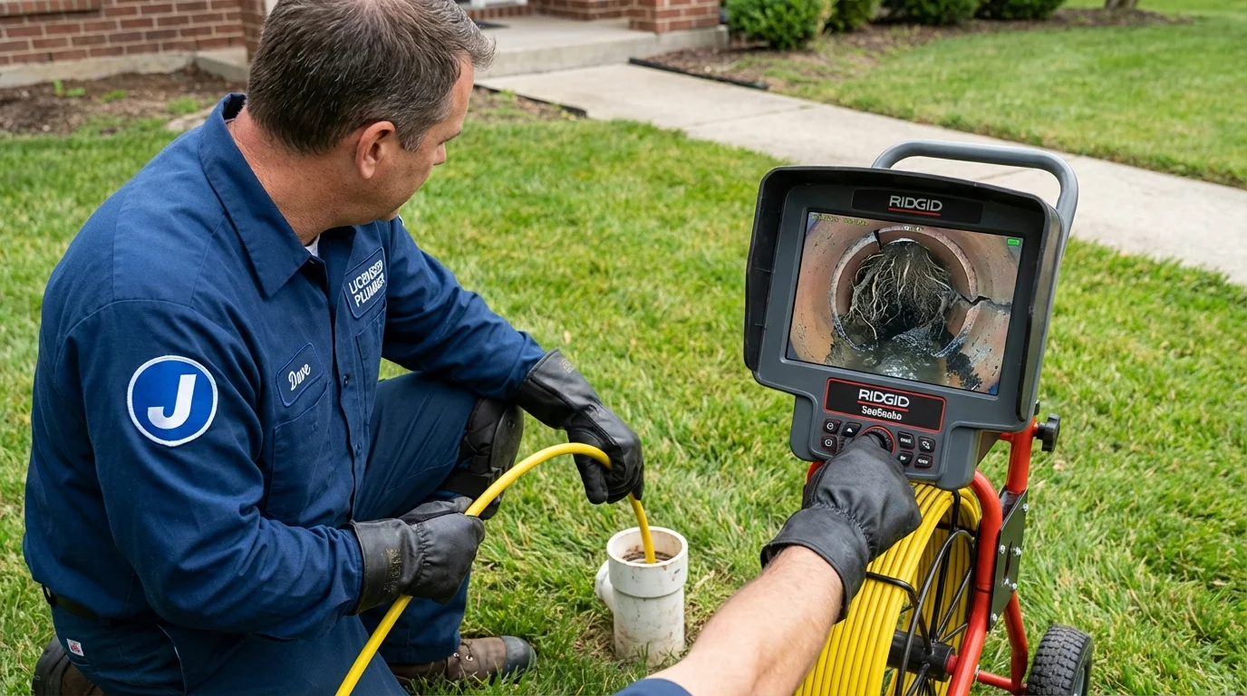 Sewer camera inspection being performed by Johns Plumbing LLC in Kirbyville